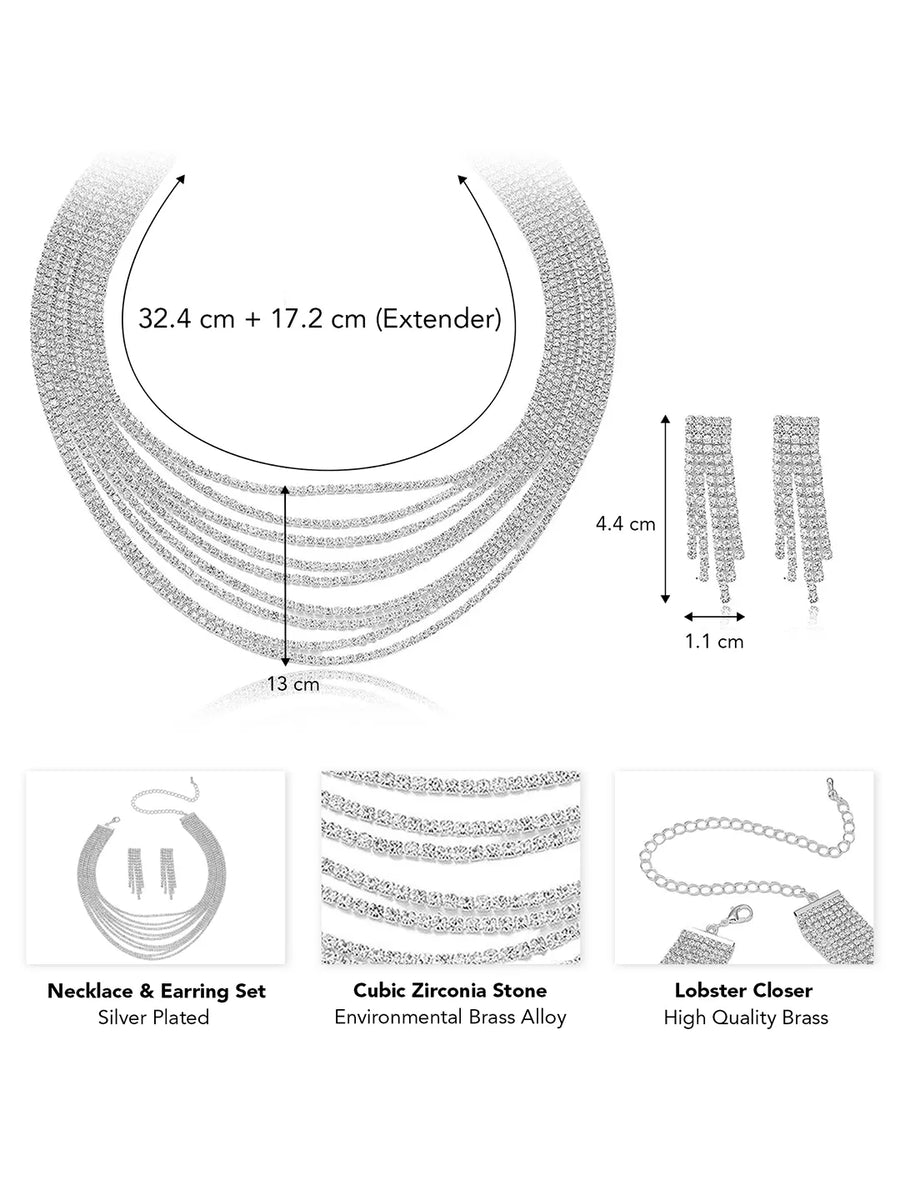 Dazzling Multi Layered Necklace Set