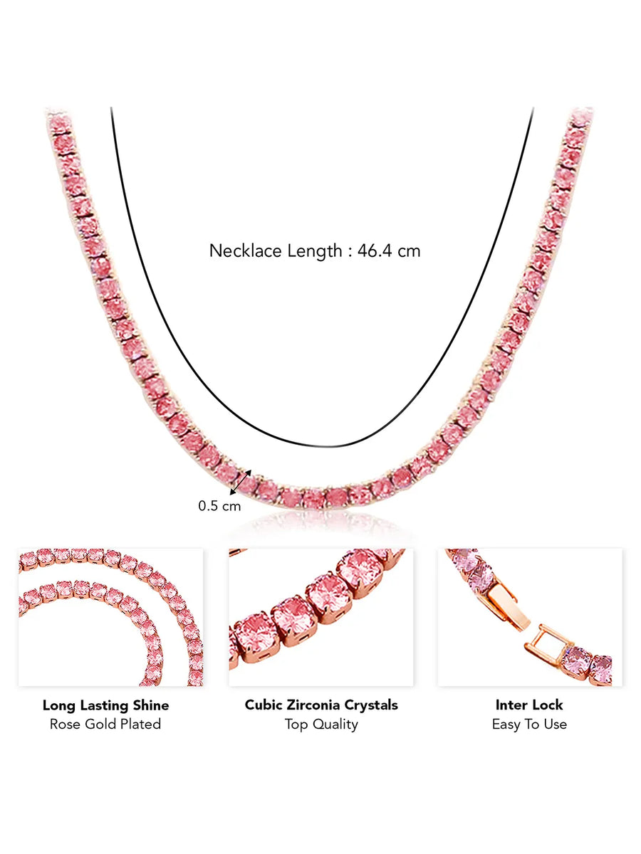Sparkling Crystal Tennis Necklace