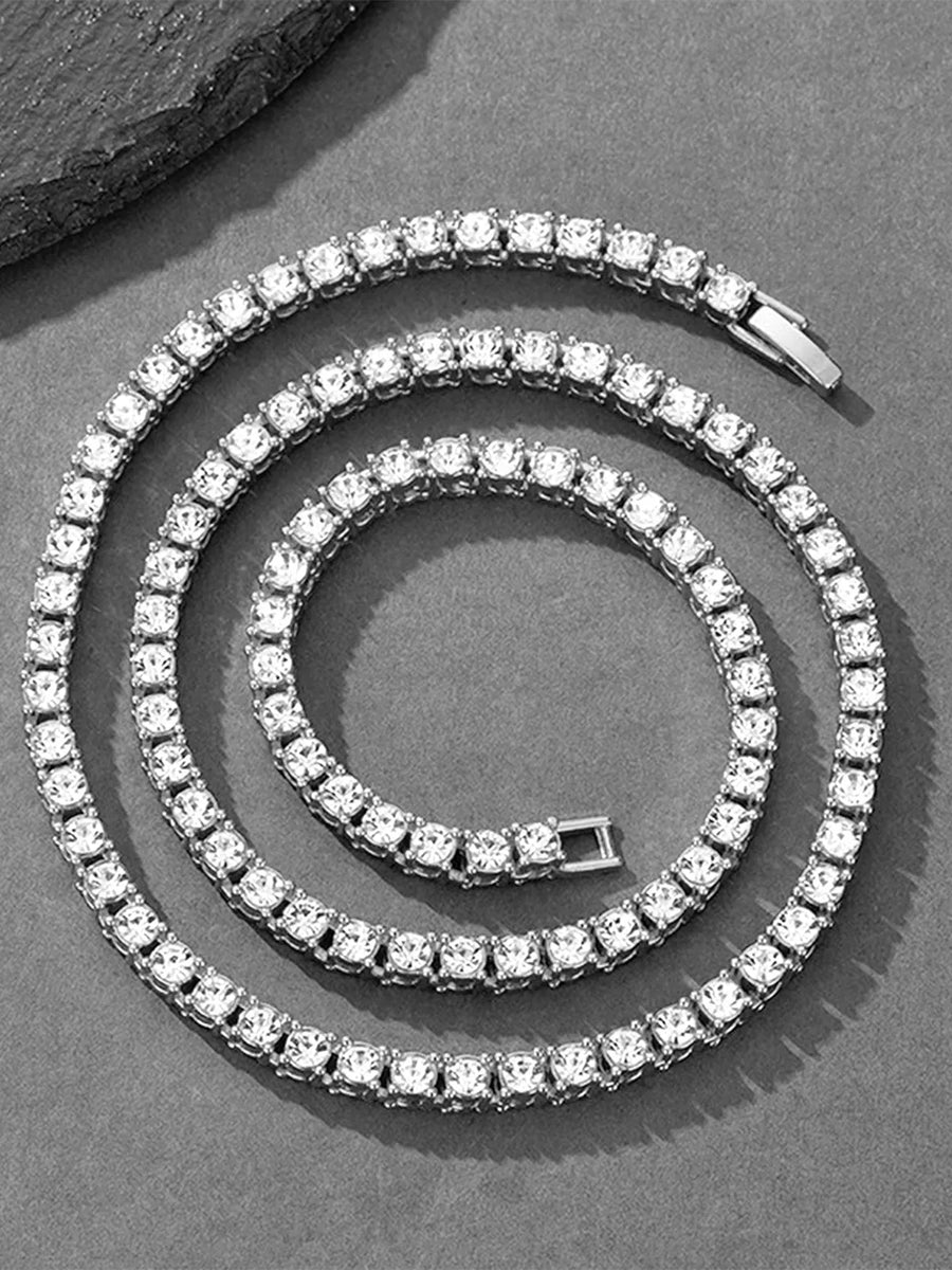 Sparkling Crystal Tennis Necklace