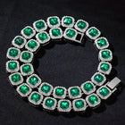 Timeless Faux Emerald Halo Necklace