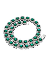Timeless Faux Emerald Halo Necklace
