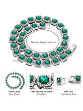 Timeless Faux Emerald Halo Necklace