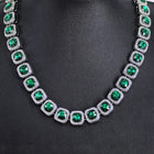 Timeless Faux Emerald Halo Necklace