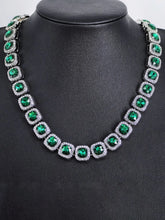 Timeless Faux Emerald Halo Necklace