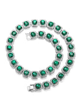 Timeless Faux Emerald Halo Necklace