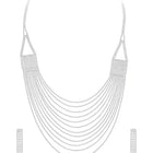Rhodium Plated Glam Statement Necklace Set