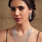 Rhodium Plated Glam Statement Necklace Set