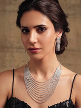 Rhodium Plated Glam Statement Necklace Set