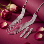 Rhodium Plated Glam Statement Necklace Set