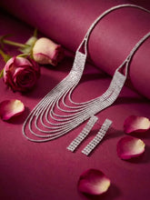 Rhodium Plated Glam Statement Necklace Set