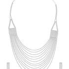 Rhodium Plated Glam Statement Necklace Set