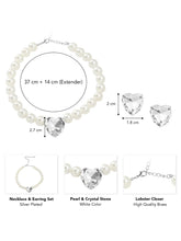 Pearl & Heart Crystal Necklace Set