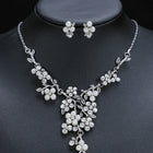Floral Pearl & CZ Stone Necklace Set
