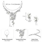 Floral Pearl & CZ Stone Necklace Set