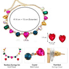 Rainbow Heart Statement Necklace Set