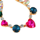 Rainbow Heart Statement Necklace Set