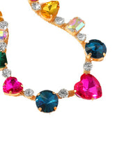 Rainbow Heart Statement Necklace Set