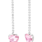 Rhodium Plated Pink Heart Jewellery Set