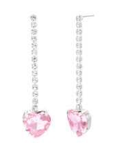 Rhodium Plated Pink Heart Jewellery Set