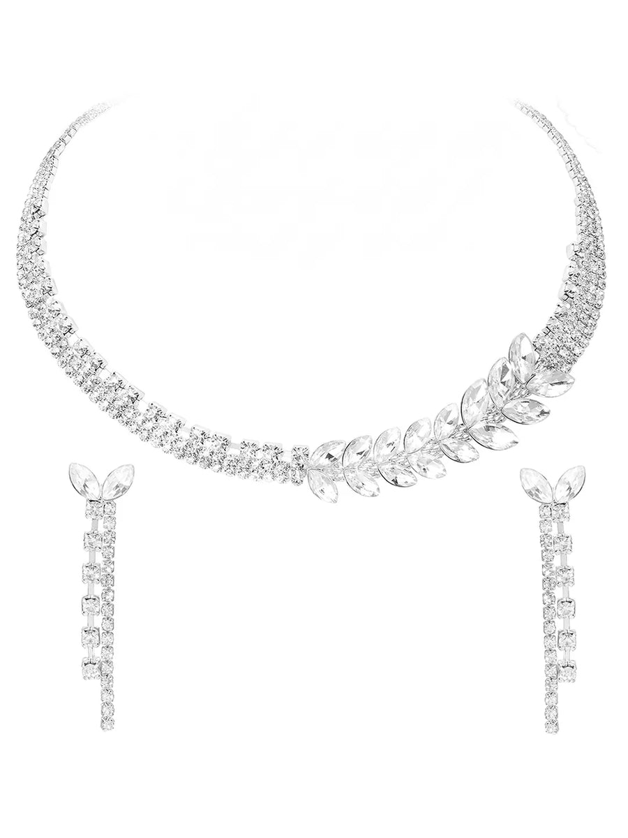 Rhodium Plated Luxe Vine Necklace Set