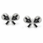 Peora Sparkling Black White CZ Bow Necklace Set