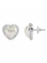 Peora heart Motif Double Layer Pearl Necklace Set