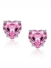 Peora Pink Heart Crystal Necklace Set