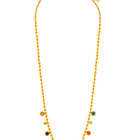Peora Vibrant Rainbow CZ Gold Bead Chain Necklace