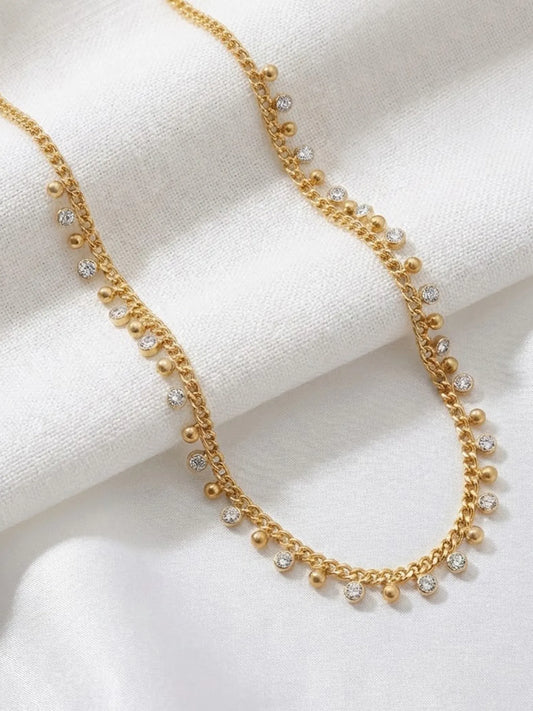 Peora Two Tone Minimal Charm Necklace