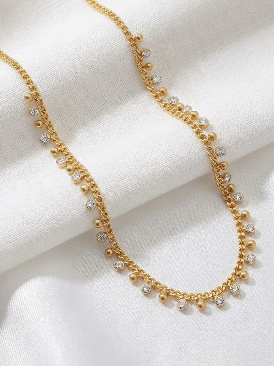 Peora Two Tone Minimal Charm Necklace