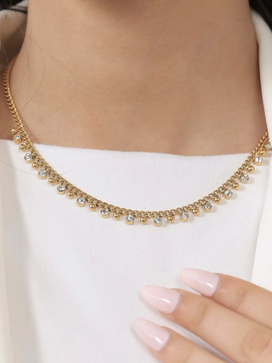 Peora Two Tone Minimal Charm Necklace