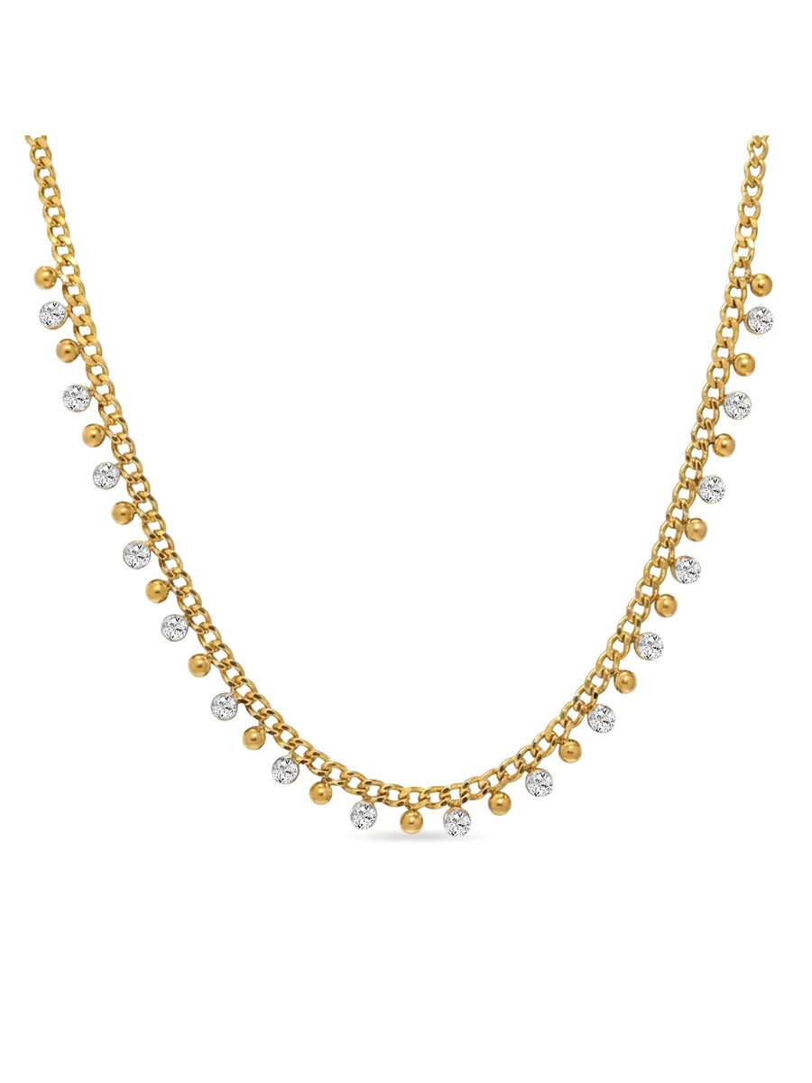 Peora Two Tone Minimal Charm Necklace
