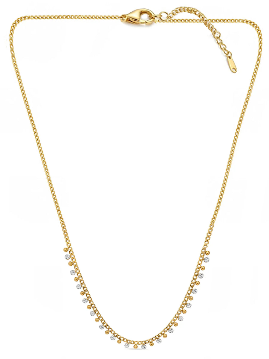 Peora Two Tone Minimal Charm Necklace