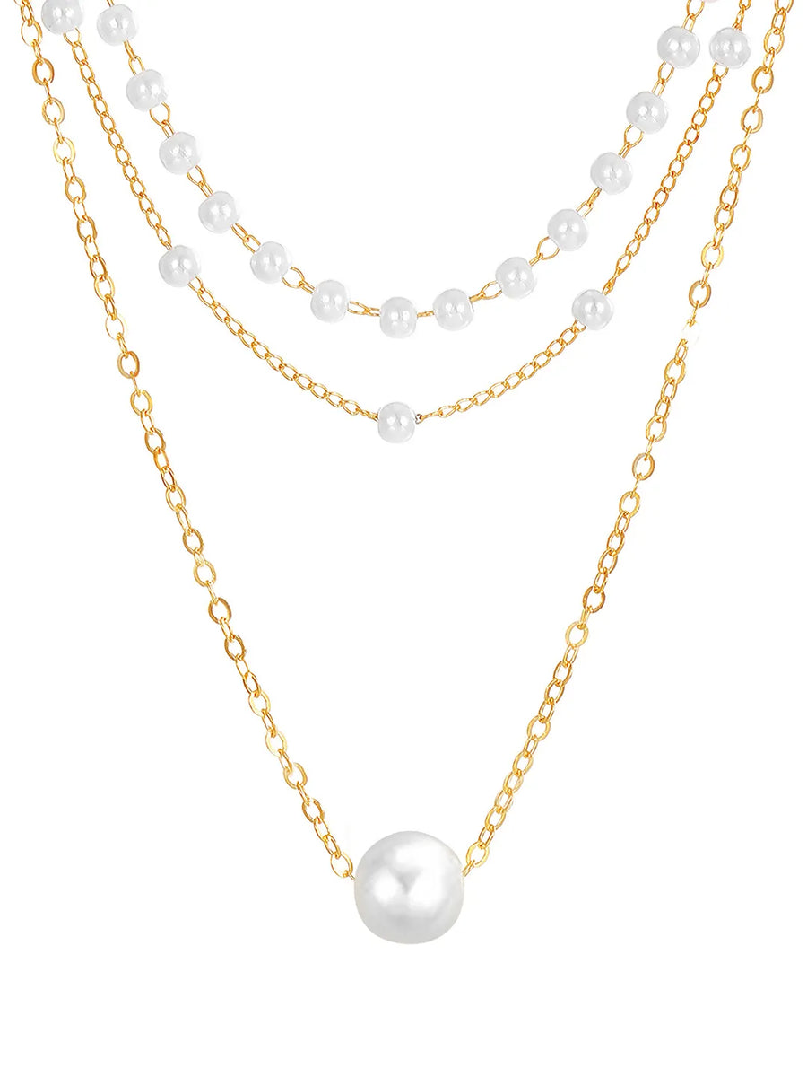 Peora Pearl Whisper Layer Necklace - Gold
