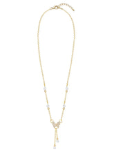 Peora Butterfly Charm Pearl Accent Necklace - Gold