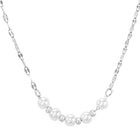 Rhodium Plated White Bead Necklace