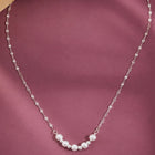 Rhodium Plated White Bead Necklace