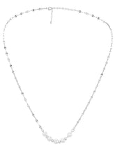 Rhodium Plated White Bead Necklace