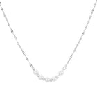Rhodium Plated White Bead Necklace