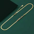 Peora Vibrant Rainbow Row CZ Gold Necklace