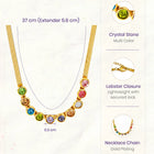 Peora Vibrant Rainbow Row CZ Gold Necklace