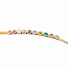Peora Vibrant Rainbow Row CZ Gold Necklace