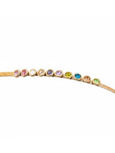 Peora Vibrant Rainbow Row CZ Gold Necklace