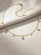 Peora Chic Gold Pear CZ Charm Drop Necklace