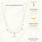 Peora Chic Gold Pear CZ Charm Drop Necklace