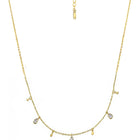 Peora Chic Gold Pear CZ Charm Drop Necklace