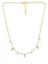 Peora Chic Gold Pear CZ Charm Drop Necklace