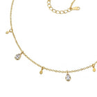 Peora Chic Gold Pear CZ Charm Drop Necklace