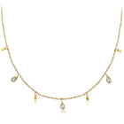 Peora Chic Gold Pear CZ Charm Drop Necklace