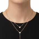 Peora Minimalist Rose Gold CZ Two Layer Necklace